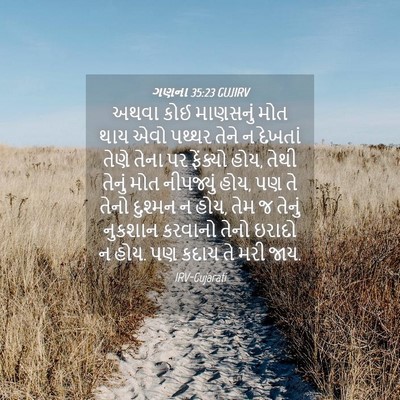 Picture 04 - ગણના 35:23 GUJIRV - અથવા કોઈ માણસનું - Bible Verse Picture