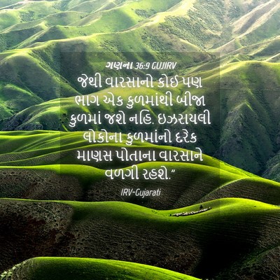 Picture 04 - ગણના 36:9 GUJIRV - જેથી વારસાનો કોઈ - Bible Verse Picture