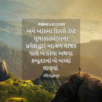 Picture 04 - ગણના 6:10 GUJIRV - અને આઠમા દિવસે - Bible Verse Picture