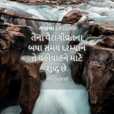 Picture 04 - ગણના 6:8 GUJIRV - તેના વૈરાગીવ્રતના - Bible Verse Picture