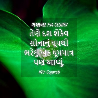 Picture 04 - ગણના 7:14 GUJIRV - તેણે દશ શેકેલ - Bible Verse Picture