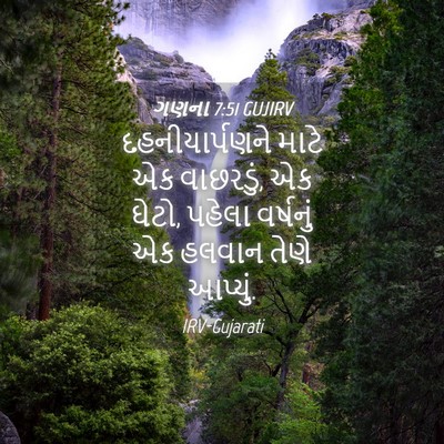 Picture 04 - ગણના 7:51 GUJIRV - દહનીયાર્પણને માટે - Bible Verse Picture