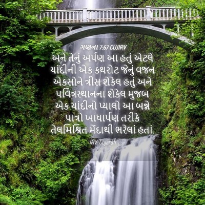 Picture 04 - ગણના 7:67 GUJIRV - અને તેનું અર્પણ આ - Bible Verse Picture