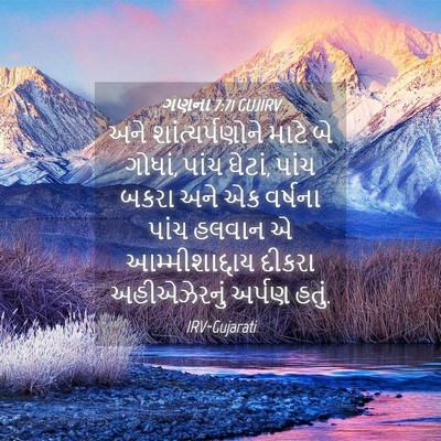 Picture 04 - ગણના 7:71 GUJIRV - અને શાંત્યર્પણોને - Bible Verse Picture