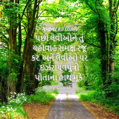 Picture 04 - ગણના 8:11 GUJIRV - પછી લેવીઓને તું - Bible Verse Picture
