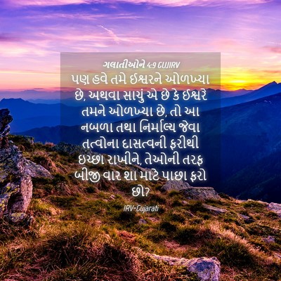 Picture 04 - ગલાતીઓને 4:9 GUJIRV - પણ હવે તમે ઈશ્વરને - Bible Verse Picture