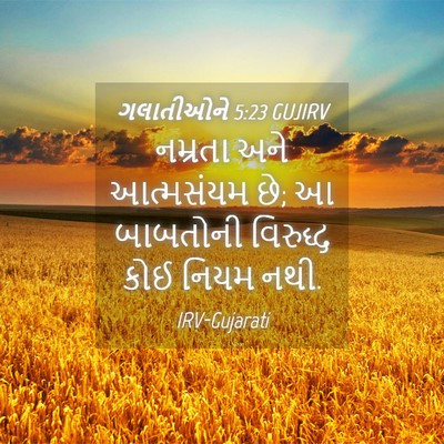Picture 04 - ગલાતીઓને 5:23 GUJIRV - નમ્રતા અને - Bible Verse Picture