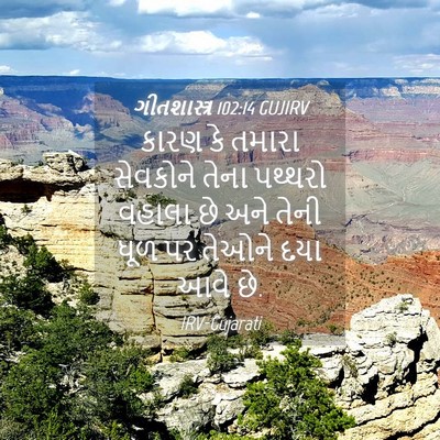 Picture 04 - ગીતશાસ્ત્ર 102:14 GUJIRV - કારણ કે તમારા - Bible Verse Picture