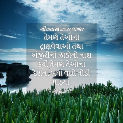 Picture 04 - ગીતશાસ્ત્ર 105:33 GUJIRV - તેમણે તેઓના - Bible Verse Picture