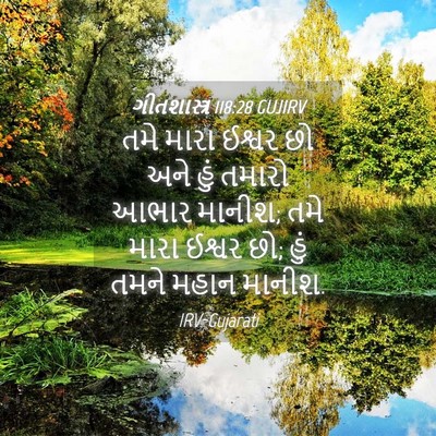 Picture 04 - ગીતશાસ્ત્ર 118:28 GUJIRV - તમે મારા ઈશ્વર છો - Bible Verse Picture