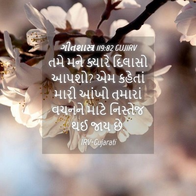 Picture 04 - ગીતશાસ્ત્ર 119:82 GUJIRV - તમે મને ક્યારે - Bible Verse Picture