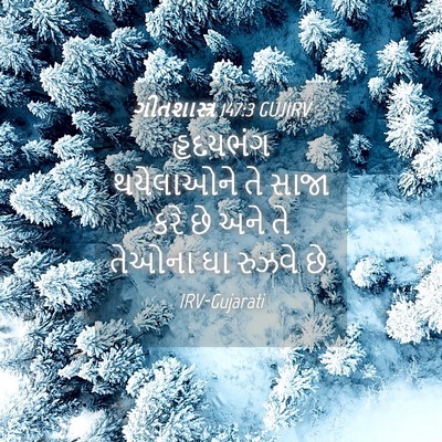 Picture 04 - ગીતશાસ્ત્ર 147:3 GUJIRV - હૃદયભંગ થયેલાઓને - Bible Verse Picture