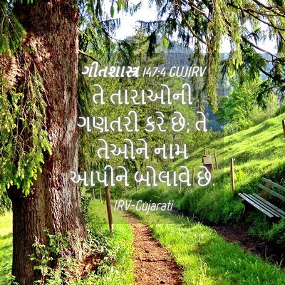 Picture 04 - ગીતશાસ્ત્ર 147:4 GUJIRV - તે તારાઓની ગણતરી - Bible Verse Picture
