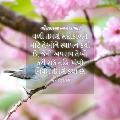 Picture 04 - ગીતશાસ્ત્ર 148:6 GUJIRV - વળી તેમણે - Bible Verse Picture