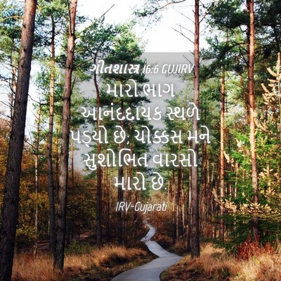Picture 04 - ગીતશાસ્ત્ર 16:6 GUJIRV - મારો ભાગ આનંદદાયક - Bible Verse Picture