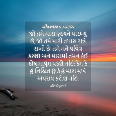 Picture 04 - ગીતશાસ્ત્ર 17:3 GUJIRV - જો તમે મારા હૃદયને - Bible Verse Picture