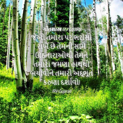 Picture 04 - ગીતશાસ્ત્ર 17:7 GUJIRV - જેઓ તમારા પર ભરોસો - Bible Verse Picture