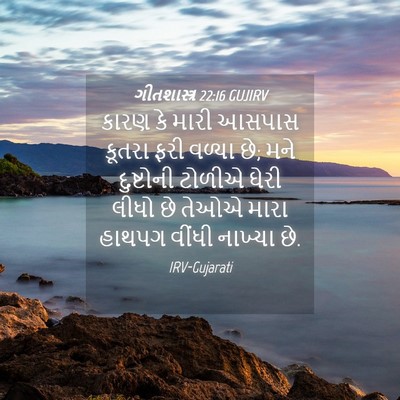 Picture 04 - ગીતશાસ્ત્ર 22:16 GUJIRV - કારણ કે મારી આસપાસ - Bible Verse Picture