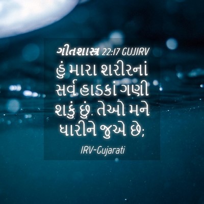 Picture 04 - ગીતશાસ્ત્ર 22:17 GUJIRV - હું મારા શરીરનાં - Bible Verse Picture