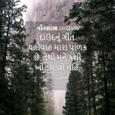 Picture 04 - ગીતશાસ્ત્ર 23:1 GUJIRV - દાઉદનું ગીત. - Bible Verse Picture