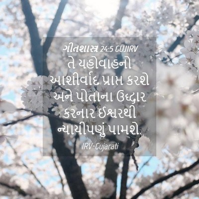 Picture 04 - ગીતશાસ્ત્ર 24:5 GUJIRV - તે યહોવાહનો - Bible Verse Picture
