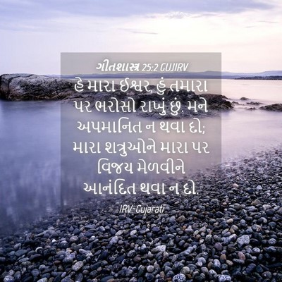 Picture 04 - ગીતશાસ્ત્ર 25:2 GUJIRV - હે મારા ઈશ્વર, હું - Bible Verse Picture