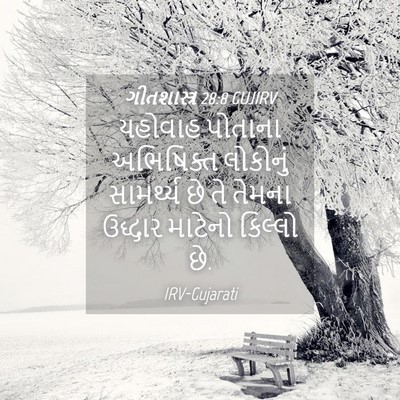 Picture 04 - ગીતશાસ્ત્ર 28:8 GUJIRV - યહોવાહ પોતાના - Bible Verse Picture