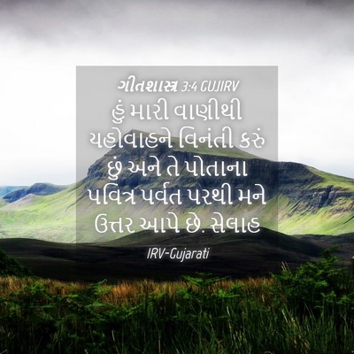 Picture 04 - ગીતશાસ્ત્ર 3:4 GUJIRV - હું મારી વાણીથી - Bible Verse Picture