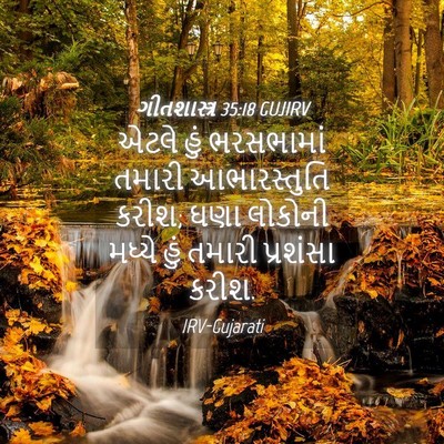 Picture 04 - ગીતશાસ્ત્ર 35:18 GUJIRV - એટલે હું ભરસભામાં - Bible Verse Picture