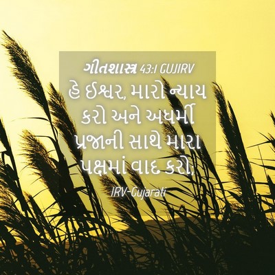 Picture 04 - ગીતશાસ્ત્ર 43:1 GUJIRV - હે ઈશ્વર, મારો - Bible Verse Picture