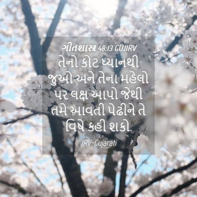 Picture 04 - ગીતશાસ્ત્ર 48:13 GUJIRV - તેનો કોટ ધ્યાનથી - Bible Verse Picture