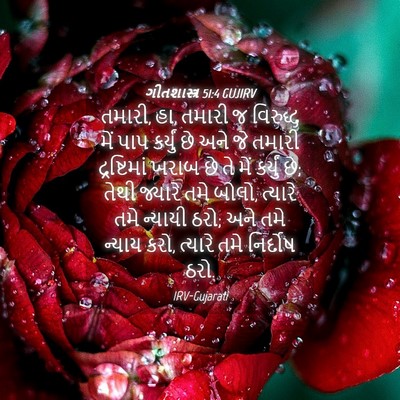 Picture 04 - ગીતશાસ્ત્ર 51:4 GUJIRV - તમારી, હા, તમારી જ - Bible Verse Picture