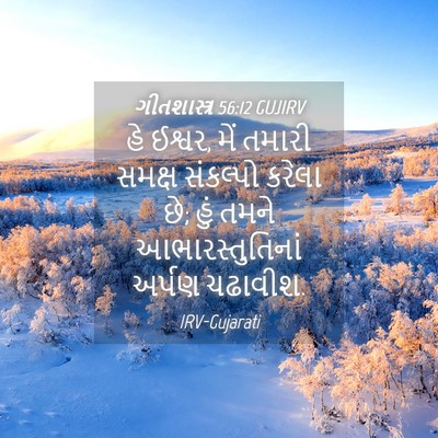 Picture 04 - ગીતશાસ્ત્ર 56:12 GUJIRV - હે ઈશ્વર, મેં તમારી - Bible Verse Picture