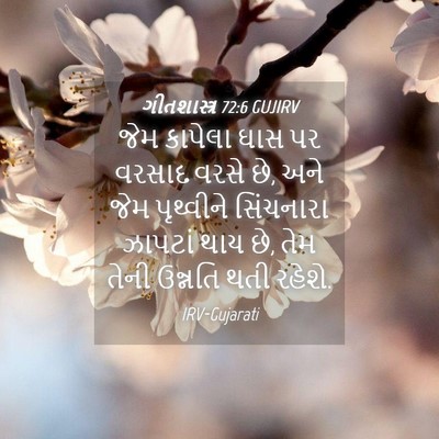 Picture 04 - ગીતશાસ્ત્ર 72:6 GUJIRV - જેમ કાપેલા ઘાસ પર - Bible Verse Picture