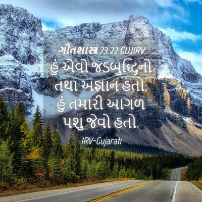 Picture 04 - ગીતશાસ્ત્ર 73:22 GUJIRV - હું એવો - Bible Verse Picture