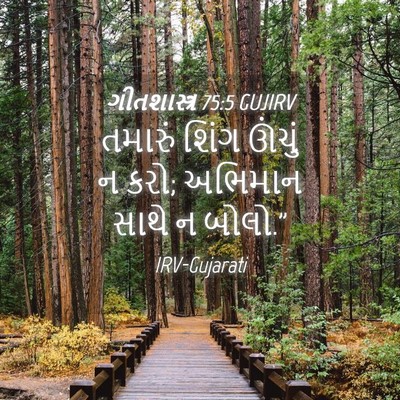 Picture 04 - ગીતશાસ્ત્ર 75:5 GUJIRV - તમારું શિંગ ઊંચું - Bible Verse Picture