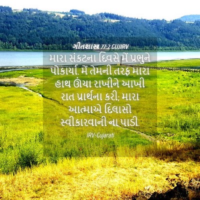 Picture 04 - ગીતશાસ્ત્ર 77:2 GUJIRV - મારા સંકટના દિવસે - Bible Verse Picture