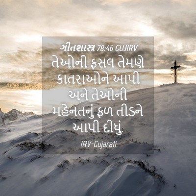 Picture 04 - ગીતશાસ્ત્ર 78:46 GUJIRV - તેઓની ફસલ તેમણે - Bible Verse Picture