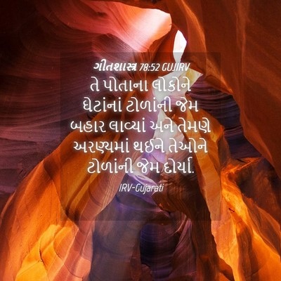 Picture 04 - ગીતશાસ્ત્ર 78:52 GUJIRV - તે પોતાના લોકોને - Bible Verse Picture