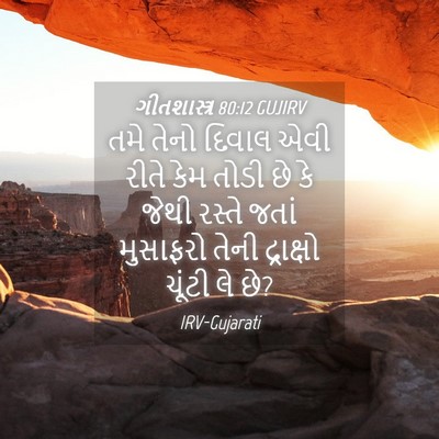 Picture 04 - ગીતશાસ્ત્ર 80:12 GUJIRV - તમે તેનો દિવાલ એવી - Bible Verse Picture