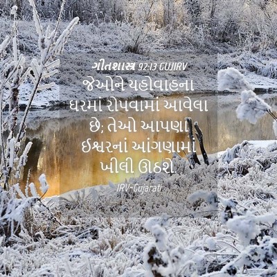 Picture 04 - ગીતશાસ્ત્ર 92:13 GUJIRV - જેઓને યહોવાહના - Bible Verse Picture