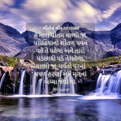 Picture 04 - ગીતોનું ગીત 2:17 GUJIRV - હે મારા પ્રીતમ - Bible Verse Picture