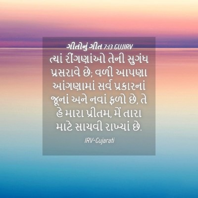 Picture 04 - ગીતોનું ગીત 7:13 GUJIRV - ત્યાં રીંગણાંઓ - Bible Verse Picture