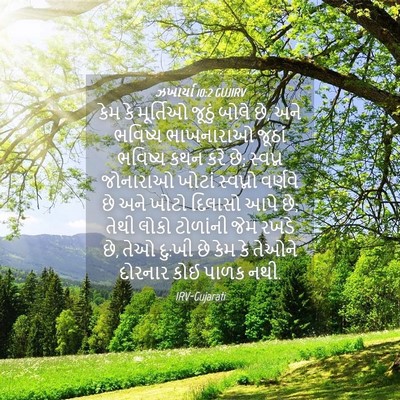 Picture 04 - ઝખાર્યા 10:2 GUJIRV - કેમ કે મૂર્તિઓ - Bible Verse Picture