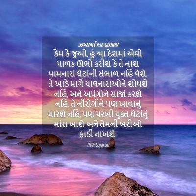 Picture 04 - ઝખાર્યા 11:16 GUJIRV - કેમ કે જુઓ, હું આ - Bible Verse Picture