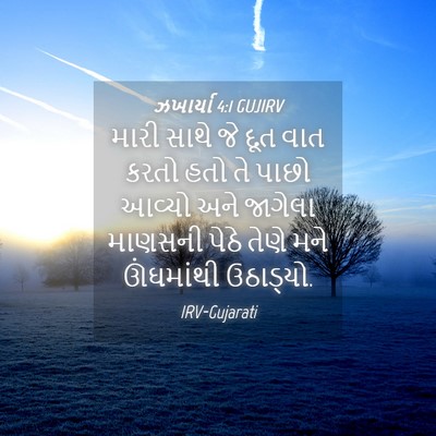 Picture 04 - ઝખાર્યા 4:1 GUJIRV - મારી સાથે જે દૂત - Bible Verse Picture