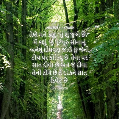 Picture 04 - ઝખાર્યા 4:2 GUJIRV - તેણે મને કહ્યું, - Bible Verse Picture