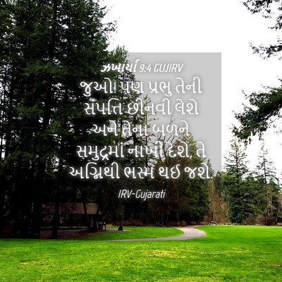Picture 04 - ઝખાર્યા 9:4 GUJIRV - જુઓ! પણ પ્રભુ તેની - Bible Verse Picture