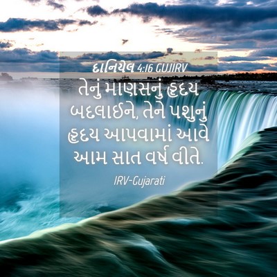 Picture 04 - દાનિયેલ 4:16 GUJIRV - તેનું માણસનું - Bible Verse Picture