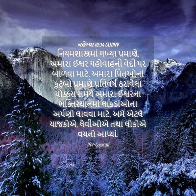 Picture 04 - નહેમ્યા 10:34 GUJIRV - નિયમશાસ્ત્રમાં - Bible Verse Picture